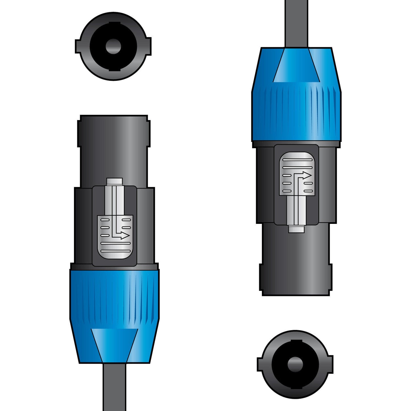 Speaker Lead in various sizes speaker plug to speaker plug