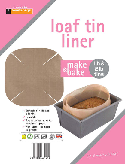 Toastabags Reusable Loaf Tin Liners For 1lb & 2lb Tins Alternative To