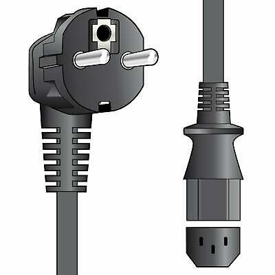 Mains Power Lead Kettle Lead EU Schuko Plug - IEC 10A Mercury 1.5m