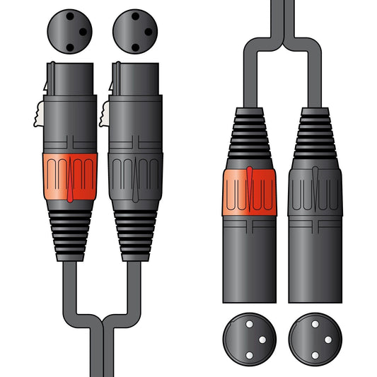 Classic Audio Leads 2 x XLR Female - 2 x XLR Male