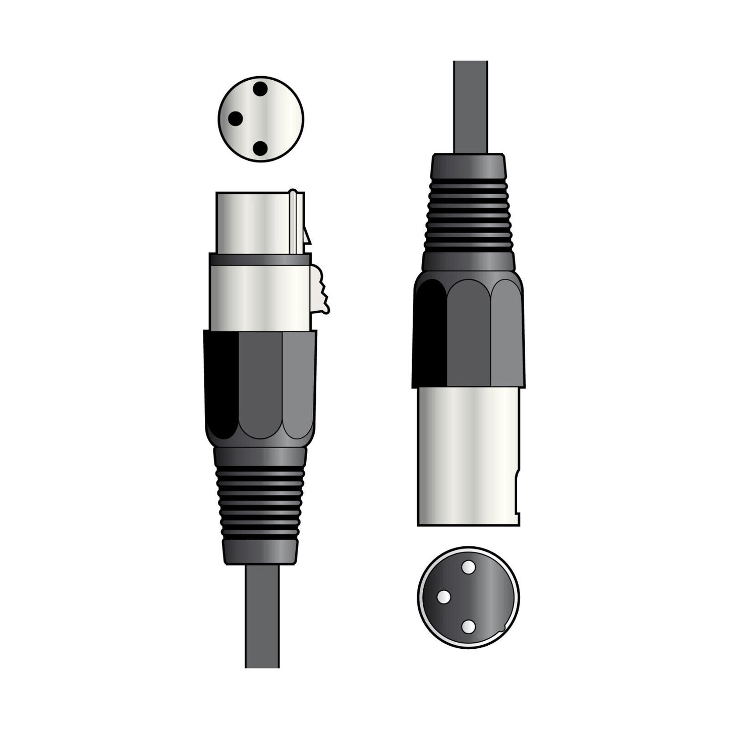 Microphone Lead Balanced XLR Female to XLR Male Various Lengths