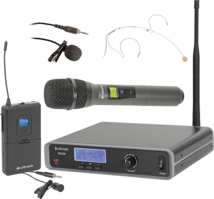 RU105 Tuneable Radio Mic Choose from Hendheld, Head-Mic or Lavalier