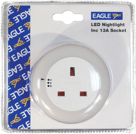 LED Nightlight Inc 13A Socket (3 Colour options)