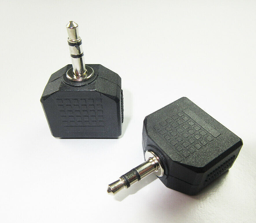 3.5 mm Stereo Plug to 2x 3.5 mm Stereo Sockets Adaptor