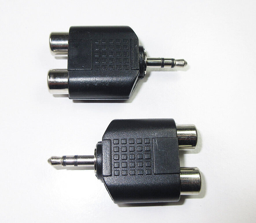 3.5 mm Stereo Plug to 2x RCA Phono Sockets Adaptor