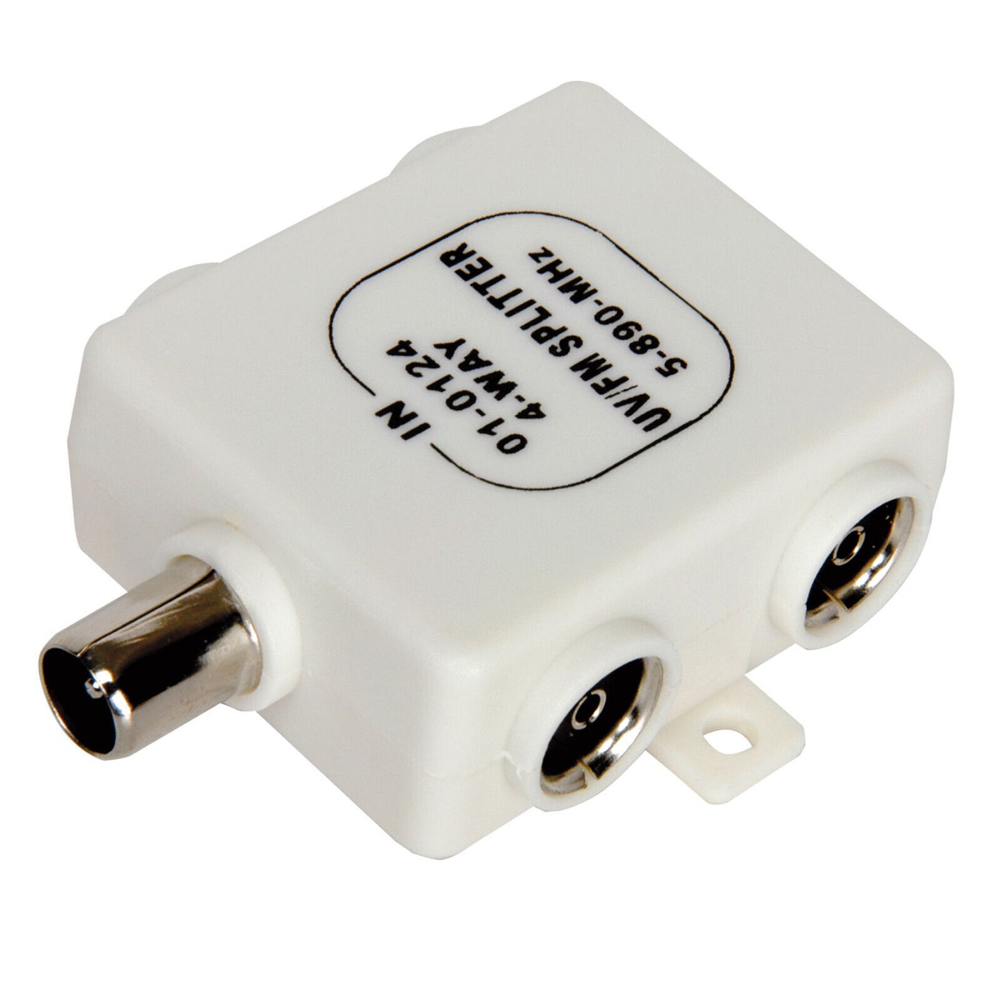 4 Way Coaxial TV Signal Splitter 4 Sockets to One Plug