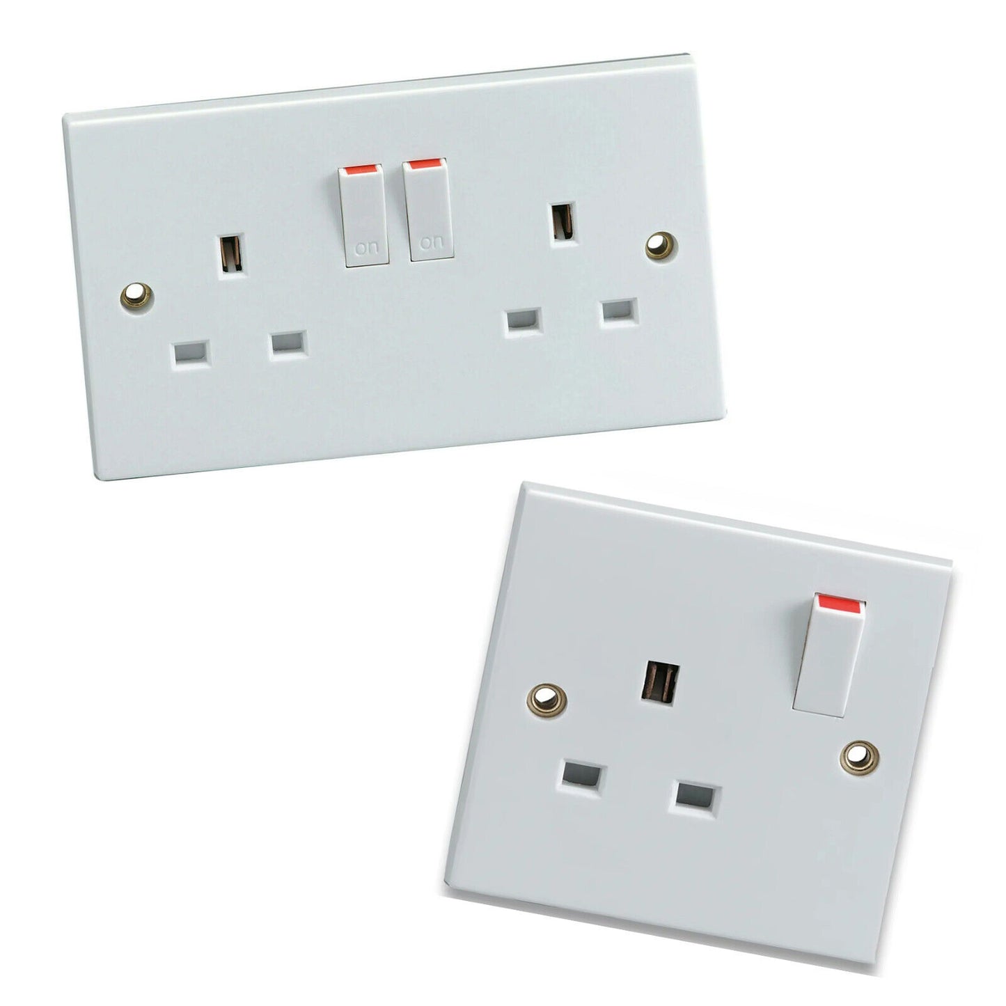 Mains Electrical Socket 1 Gang and 2 Gang