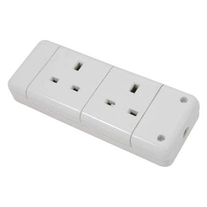 2 Gang Trailing Socket UK 13A Rewireable Socket